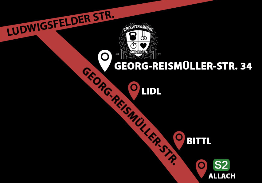 Visual map which shows where is Crosstraining München